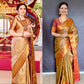 Nita-Inspired Tissue Silk Saree – Gold with Copper Border