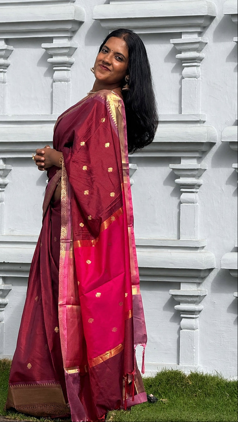 Regal Soft Silk Saree – Wine Berry