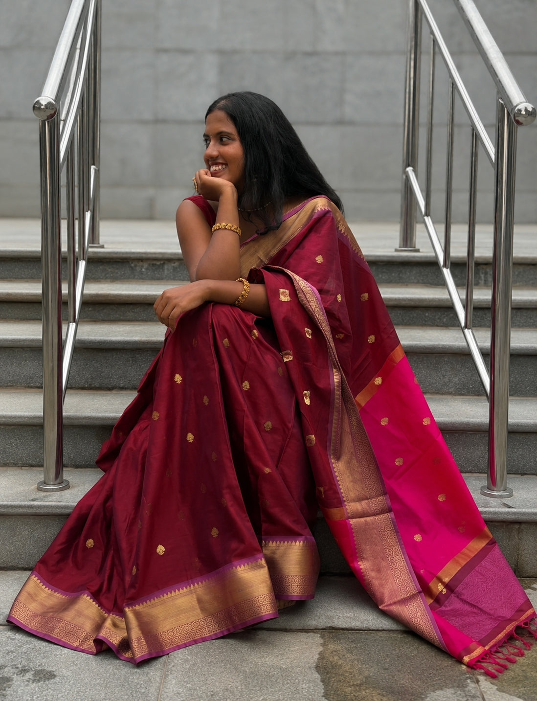 Regal Soft Silk Saree – Wine Berry