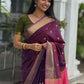 Regal Soft Silk Saree – Plum Purple