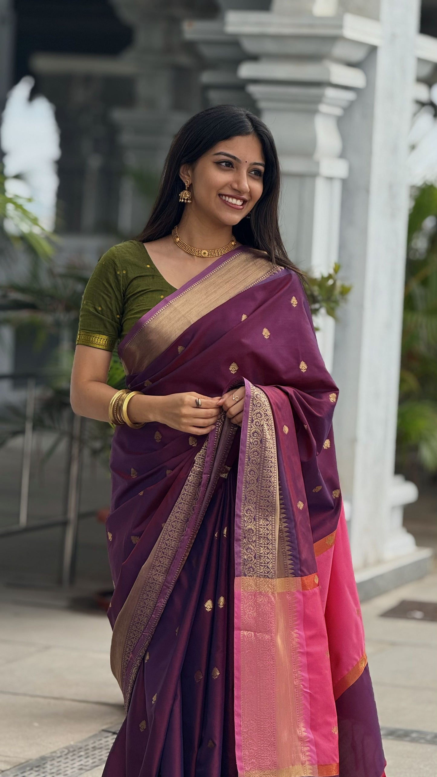 Regal Soft Silk Saree – Plum Purple