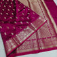 Magenta Katan Silk Saree with Floral Zari Brocade Border