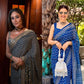 Kareena Printed Georgette Saree – Royal Blue
