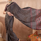 Black Ajrakh Print Saree with Real Mirror Work