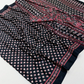 Black Ajrakh Print Saree with Real Mirror Work