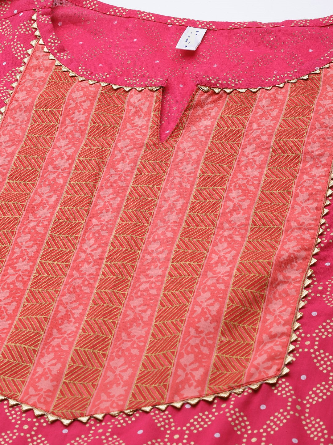 Pink Cotton Anarkali kurta