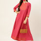 Pink Cotton Anarkali kurta