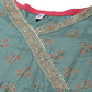 Green Printed & Embroided Rayon Anarkali