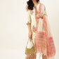 Off White Floral Printed Kurta With Dupatta & Trouser - AbirabyBeena