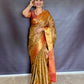 Nita-Inspired Tissue Silk Saree – Gold with Copper Border