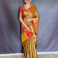 Nita-Inspired Tissue Silk Saree – Gold with Copper Border