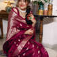 Magenta Katan Silk Saree with Floral Zari Brocade Border