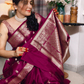 Magenta Katan Silk Saree with Floral Zari Brocade Border