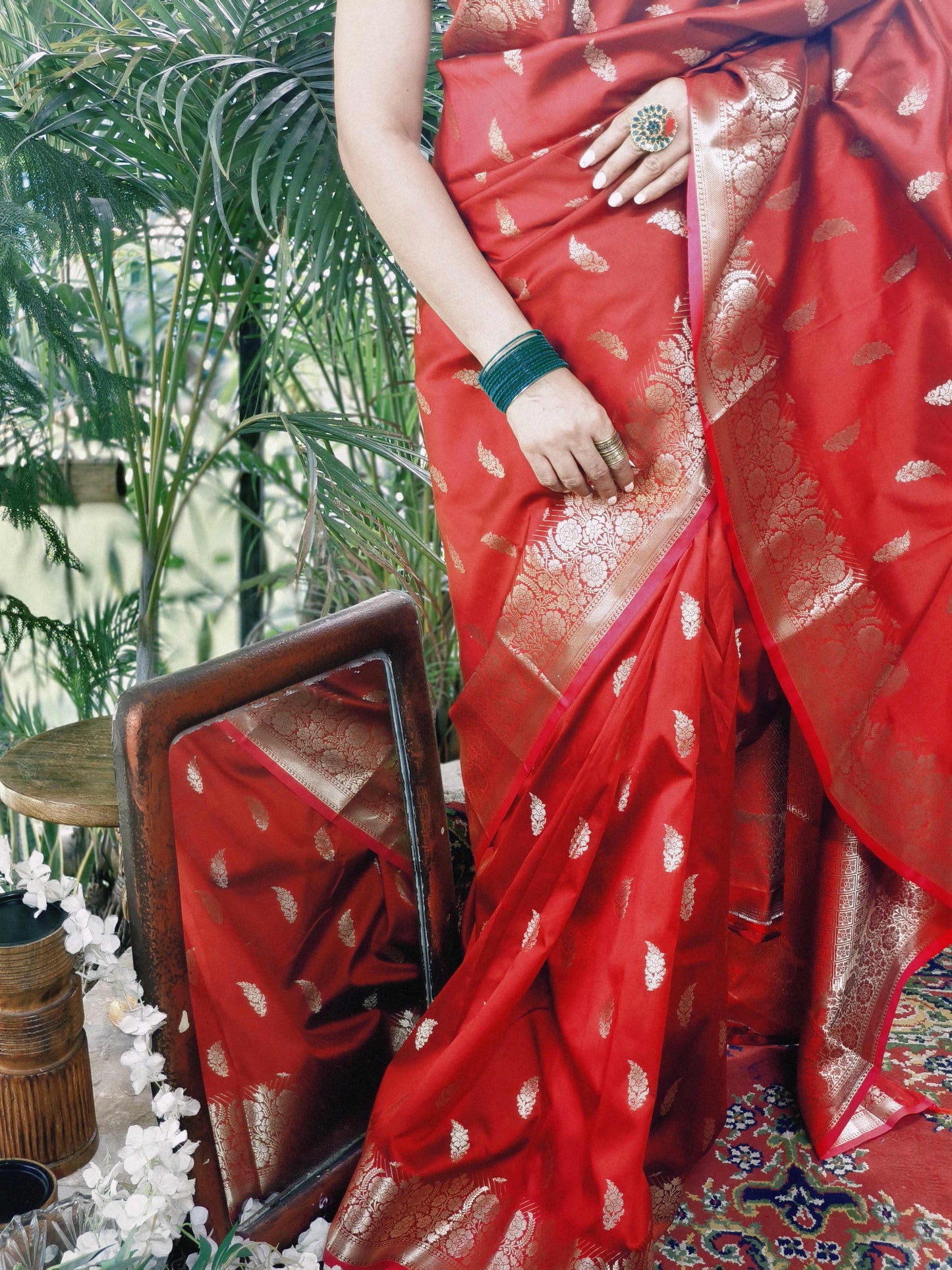 Royal Heritage Soft Silk Saree – Crimson Red
