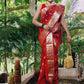 Royal Heritage Soft Silk Saree – Crimson Red