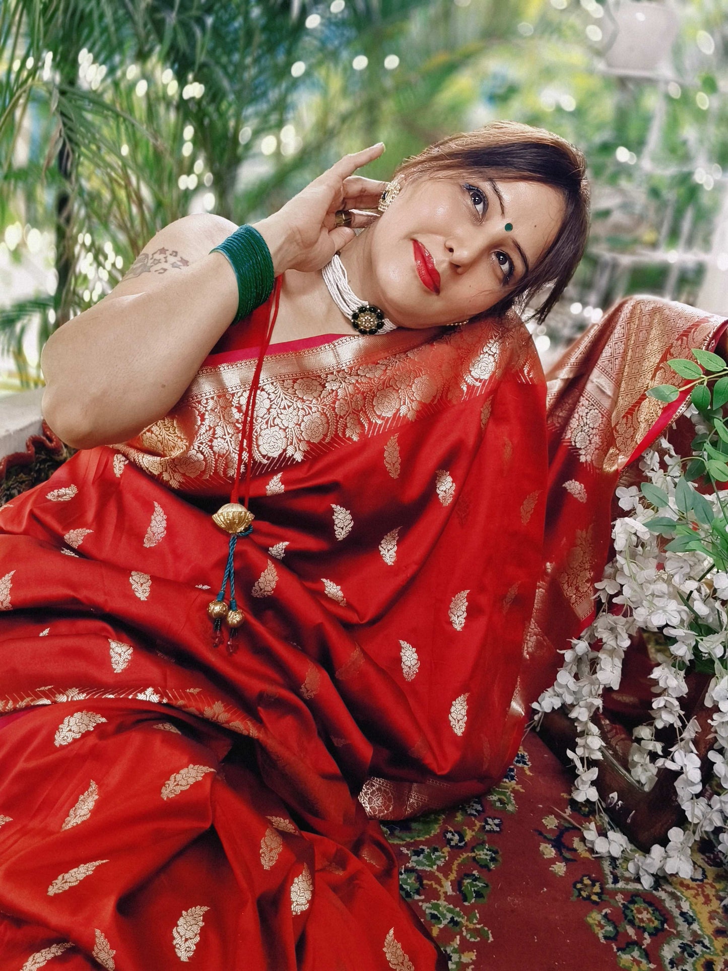 Royal Heritage Soft Silk Saree – Crimson Red