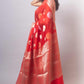 Red Georgette silk Saree-Mona
