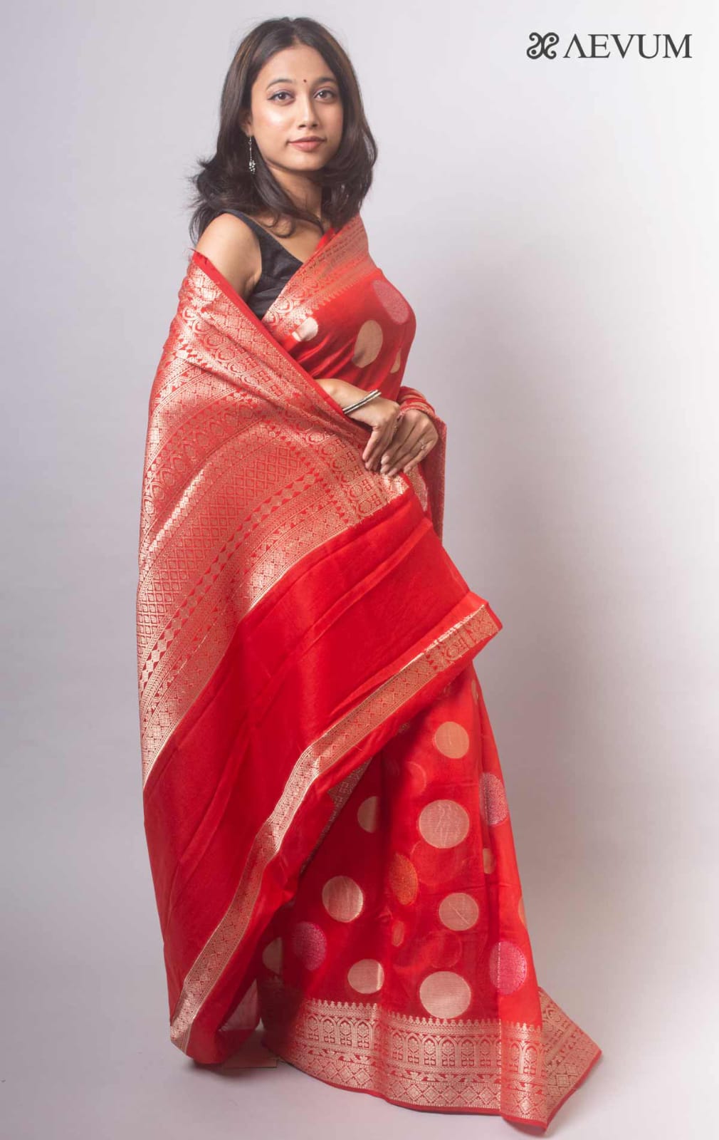 Red Georgette silk Saree-Mona