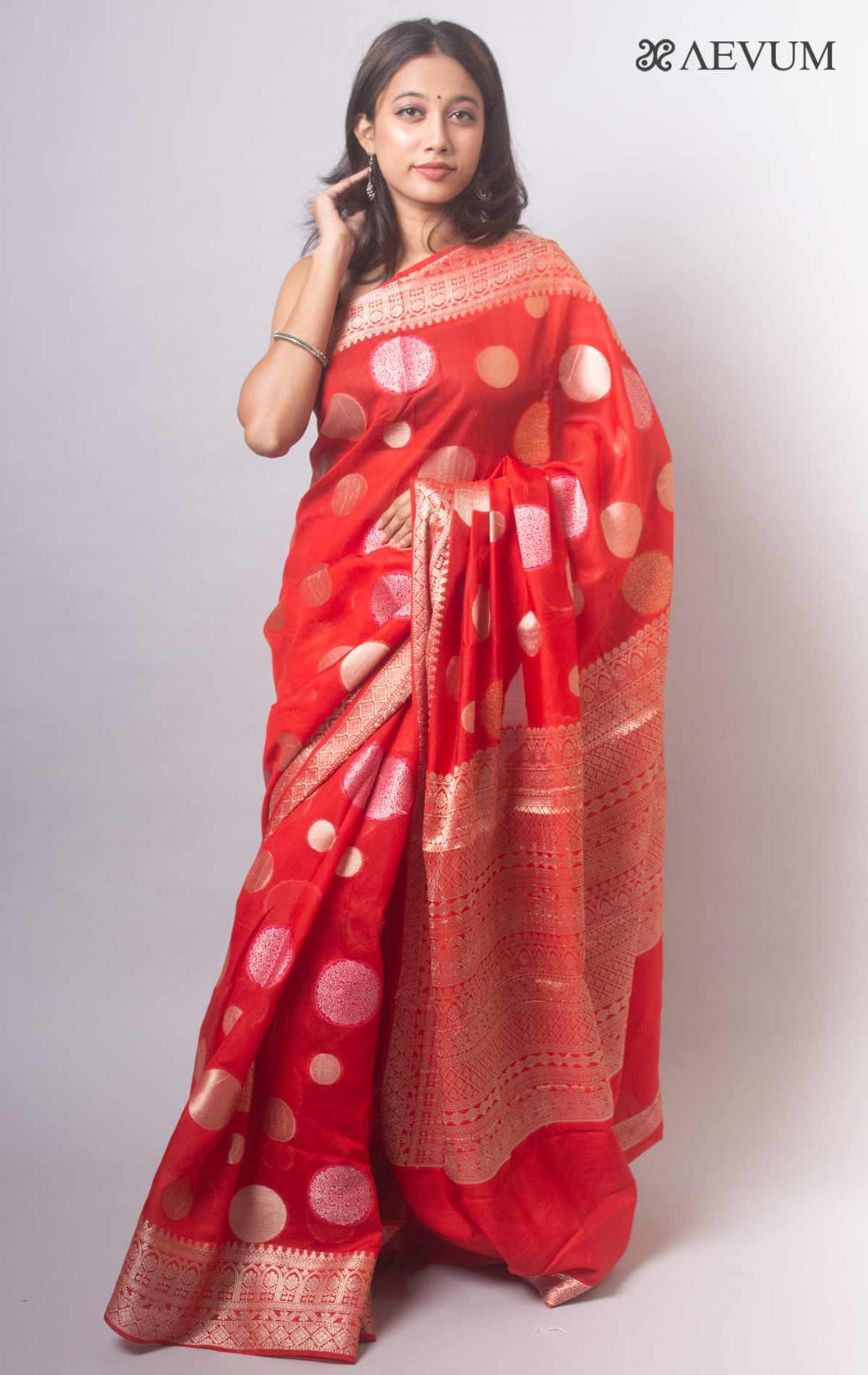Red Georgette silk Saree-Mona