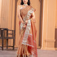 Malaika Arora TISSUE silk Saree - Coper