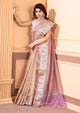 Malaika Arora TISSUE silk Saree - Peach - AbirabyBeena