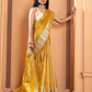 Malaika Arora TISSUE silk Saree - Yellow