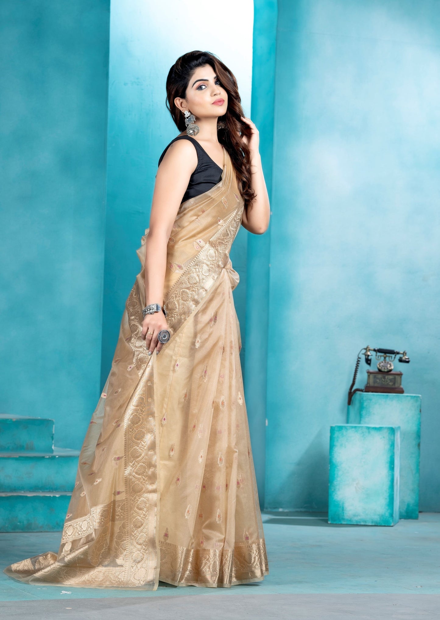 Cream Organza soft silk - Mina