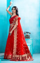Red Organza soft silk - Mina - AbirabyBeena