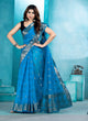 Sky Blue Organza soft silk - Mina - AbirabyBeena