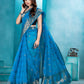 Sky Blue Organza soft silk - Mina