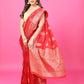Red Banaras Crepe Silk- Heena