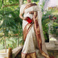 Ivory Bloom Tissue Embroidery Saree – Off White