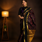 Regal Soft Silk Saree – Deep Wine & Black