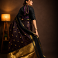 Regal Soft Silk Saree – Deep Wine & Black