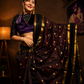 Regal Soft Silk Saree – Deep Wine & Black