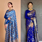 Nita ambani semi katan silk Saree - Blue