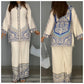 CORDSETS - white with blue prints