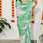 Printed Crepe Saree - Green