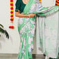 Printed Crepe Saree - Green