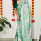 Printed Crepe Saree - Green