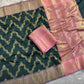 Royal Soft Silk Saree – Dark Bottle Green