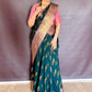 Royal Soft Silk Saree – Dark Bottle Green