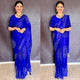 Royal Blue Mirror Work Art Silk Printed Saree - AbirabyBeena