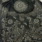 Black Mirror Work Art Silk Printed Saree