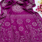 Magenta Mirror Work Art Silk Printed Saree