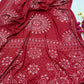 Red Mirror Work Art Silk Printed Saree