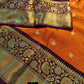 Soft Silk Saree – Vibrant Orange | Gold Zari Border
