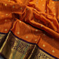 Soft Silk Saree – Vibrant Orange | Gold Zari Border