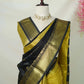 Dual Tone Soft Silk Saree – Black & Antique Gold - AbirabyBeena