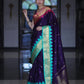 Soft Silk Saree – Royal Blue with Teal Green Border - AbirabyBeena